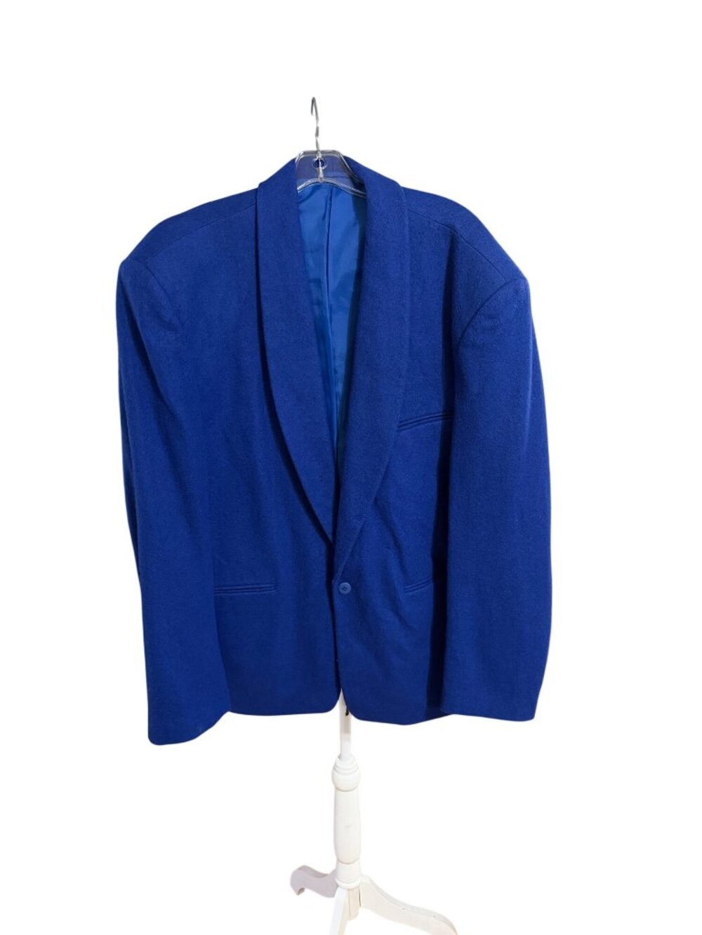 Officer & Gentleman Mens XL Royal Blue Wool Blend Blazer Jacket With Single Butt